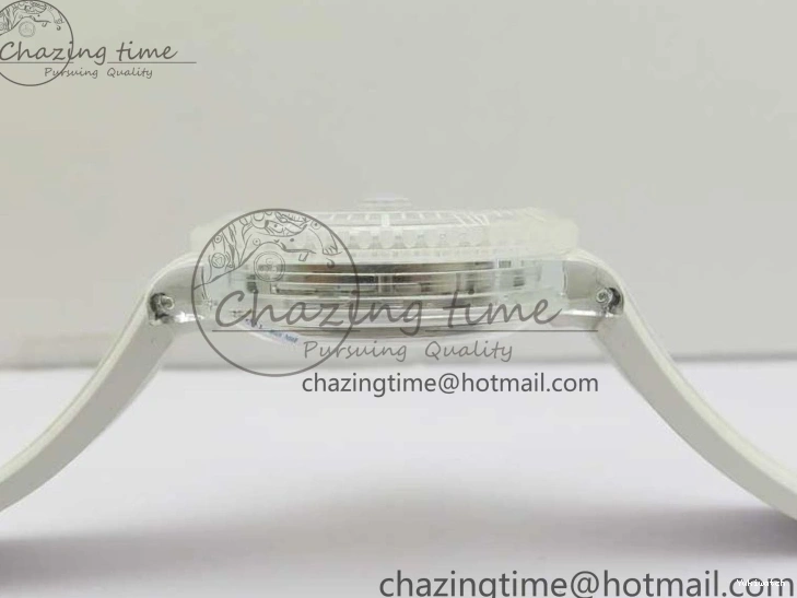 Best Phantomlab Edition 3AF White Dial Submariner VR3135 on Strap Rubber Blue Transparent Light 1109